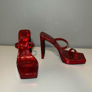 JEFFERY CAMPBELL RED HUSTLER HEELS